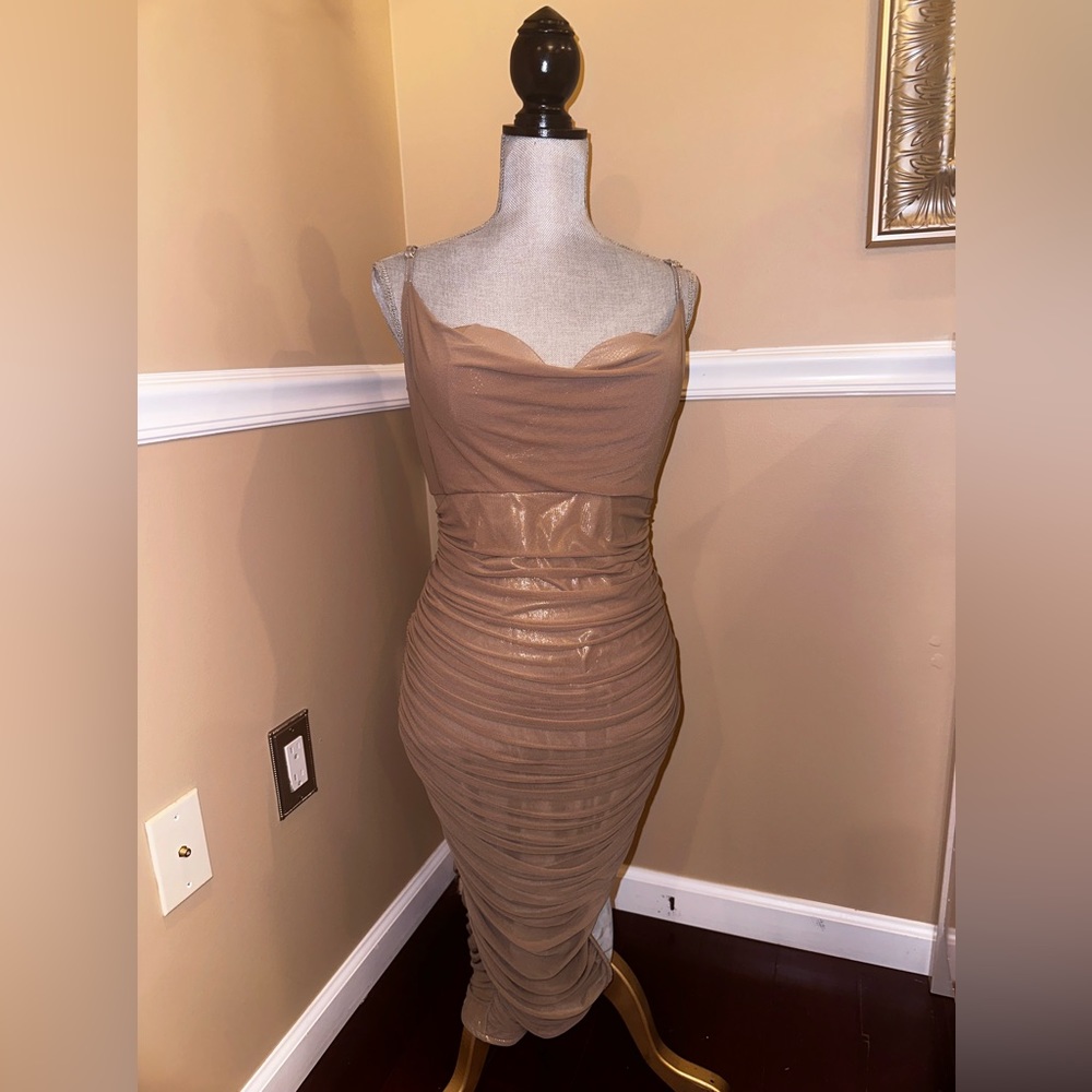 Beige brand new fashion nova dress
